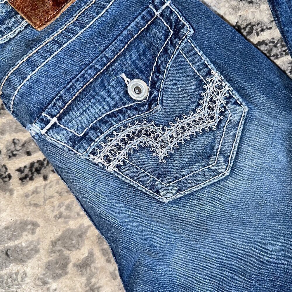 Big Star Remy Low Rise Women's Jeans Size 27 Long Dark Blue Bootcut Vintage - Picture 15 of 15